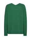 v neck knit green wool mix jumper with relaxed fit from mos mosh rear view