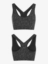 grey printed sports bra