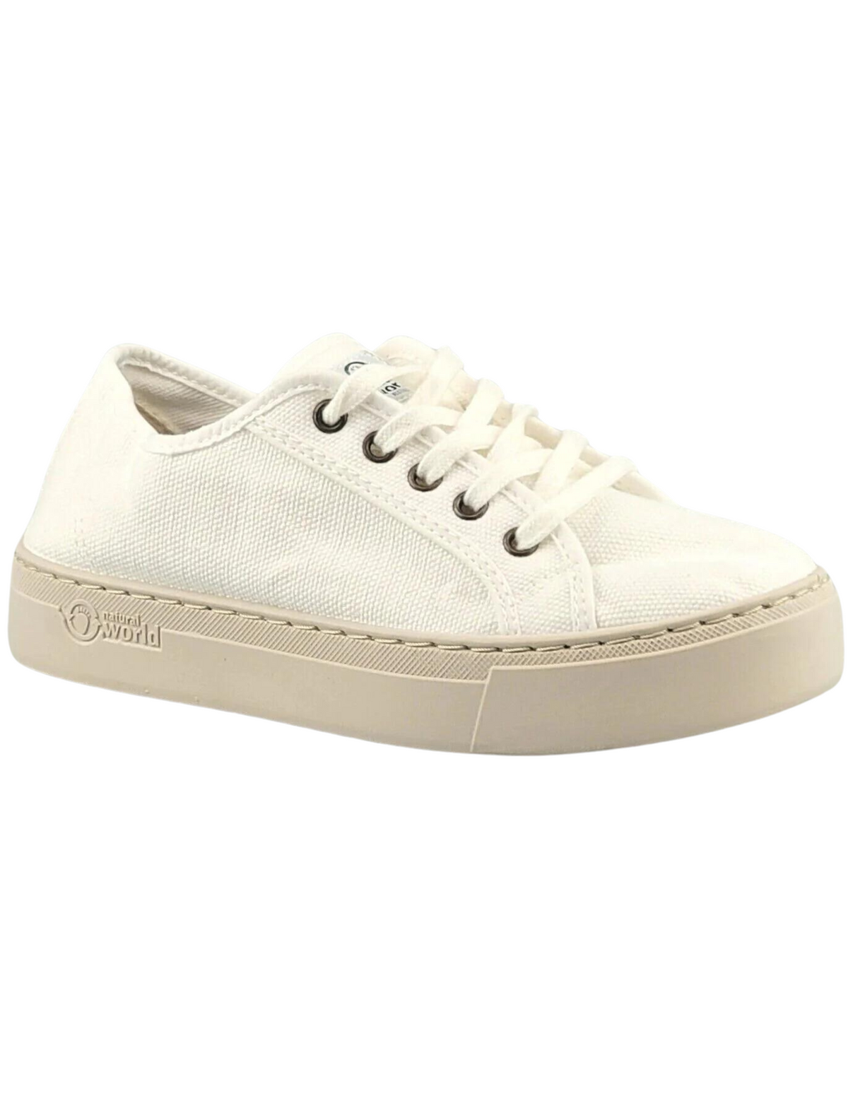 White canvas shoe with nude base