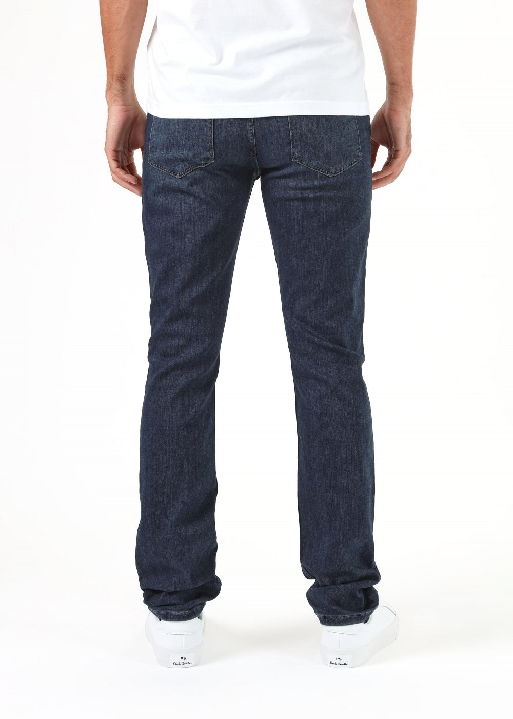 blue slim straight mens jeans  rear view 