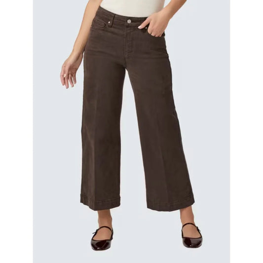 chocolate brown wide leg jeans with utility pockets from paige