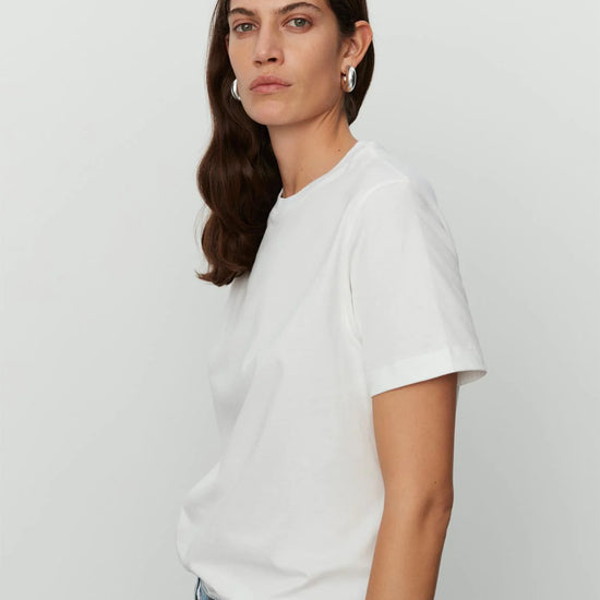 Crew neck heavy jersey white T-shirt