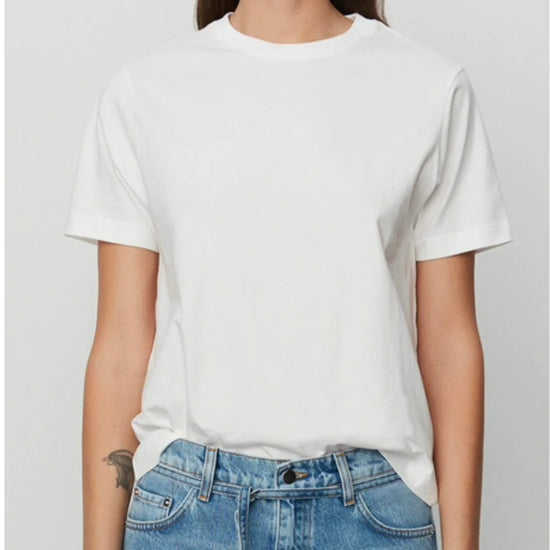 Crew neck heavy jersey white T-shirt