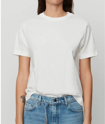 Crew neck heavy jersey white T-shirt