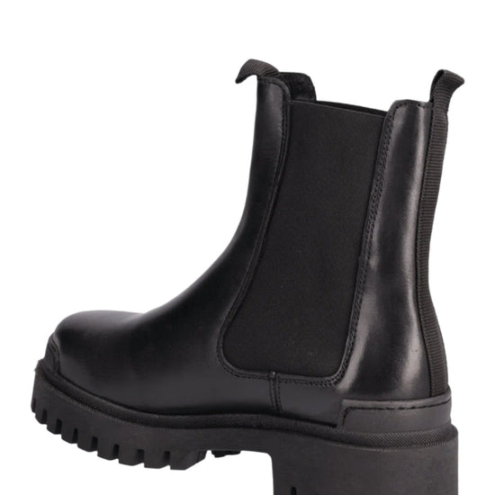 black chelsea boots with chunky sole  rear view 