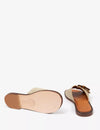 Leather sole of suede slider with buckle detail