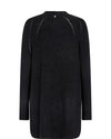 Long line black cardigan with raglan sleeves