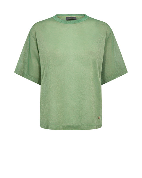 Sparkly green short sleeved crew neck tee