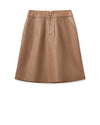 Light brown knee length A line lambs leather skirt