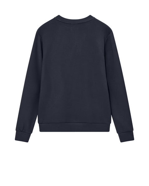 dark navy crew neck sweat  rear view 