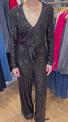 New York Jumpsuit Black Sequin