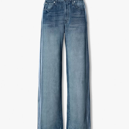 Pair of blue jeans on a white background