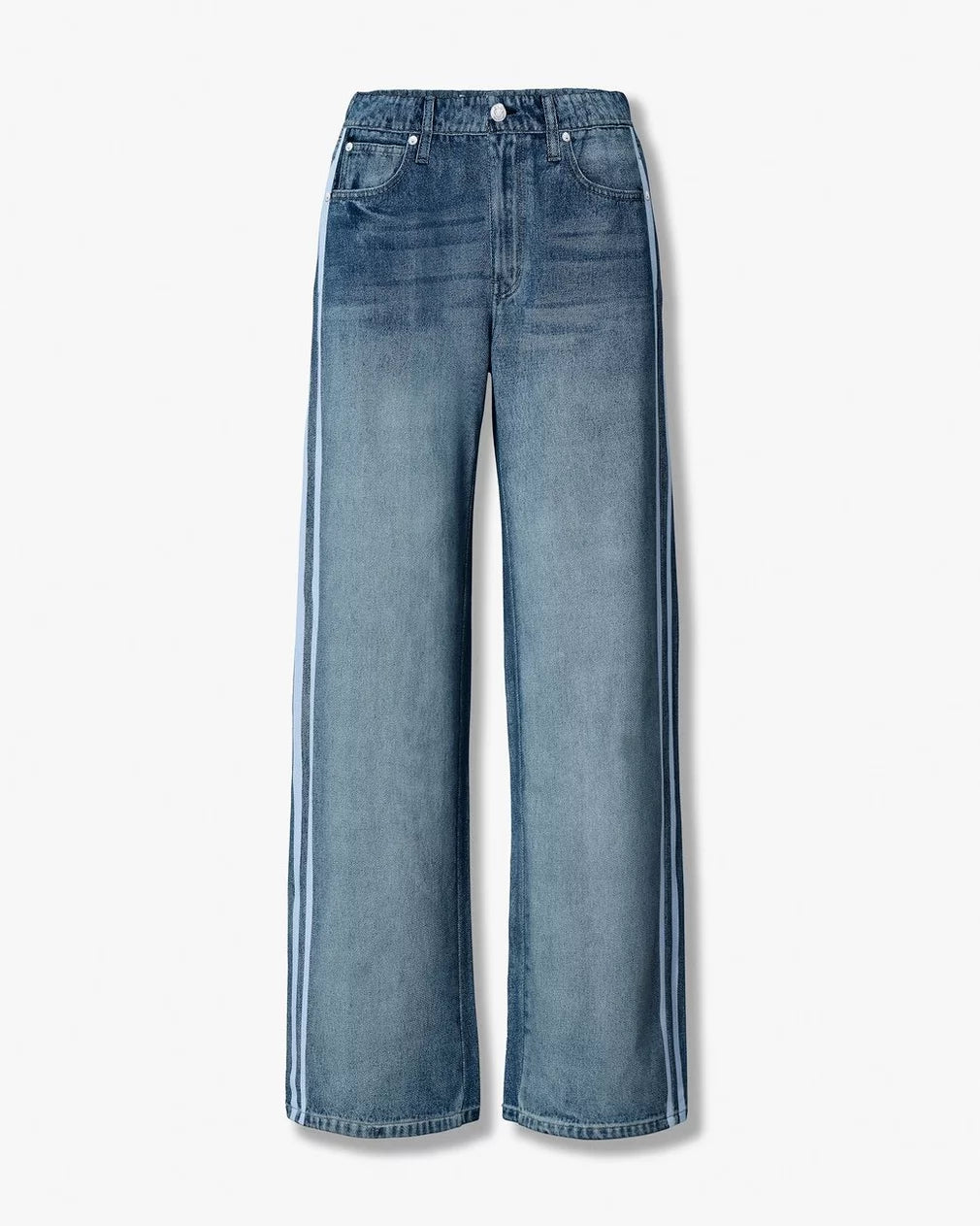 Pair of blue jeans on a white background