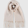 birch coloured big scarf with tassel ends