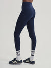 high rise dark navy leggings  side view 