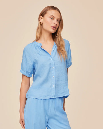 short sleeve shirt pale blue from bella dahl