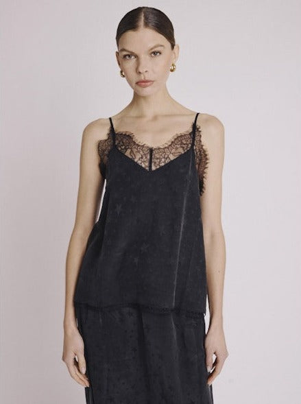 Black camisole with delicate lace detailing