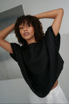 Tina Linen Top Black