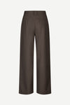 brown tailored trousers with pleated front, concealed fastening and straight fit rear view