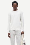 round neck birch cotton mix jumper with rib detailing model shot