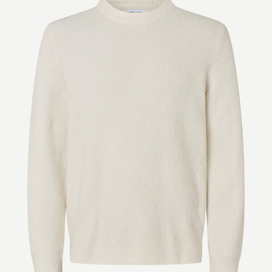 round neck birch cotton mix jumper with rib detailing 