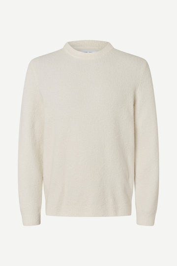 round neck birch cotton mix jumper with rib detailing 