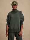 Olive green jumper with rib detailing and side zip