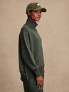 Olive green jumper with rib detailing and side zip