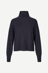 navy blue turtleneck cashmere jumper