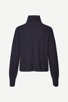 navy blue turtleneck cashmere jumper rear view