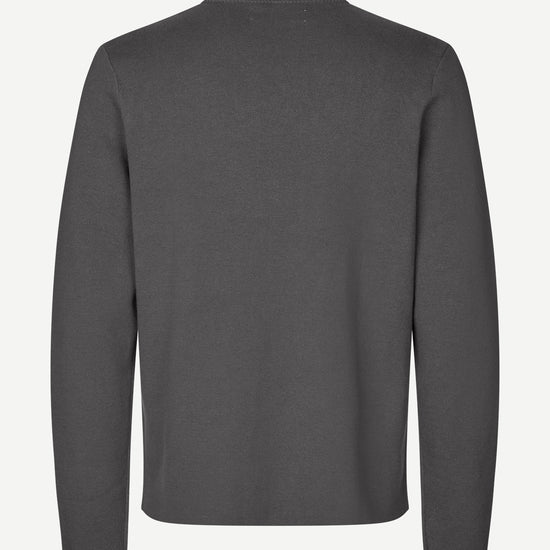 dark grey crew neck jumper from samsoe samsoe rear view