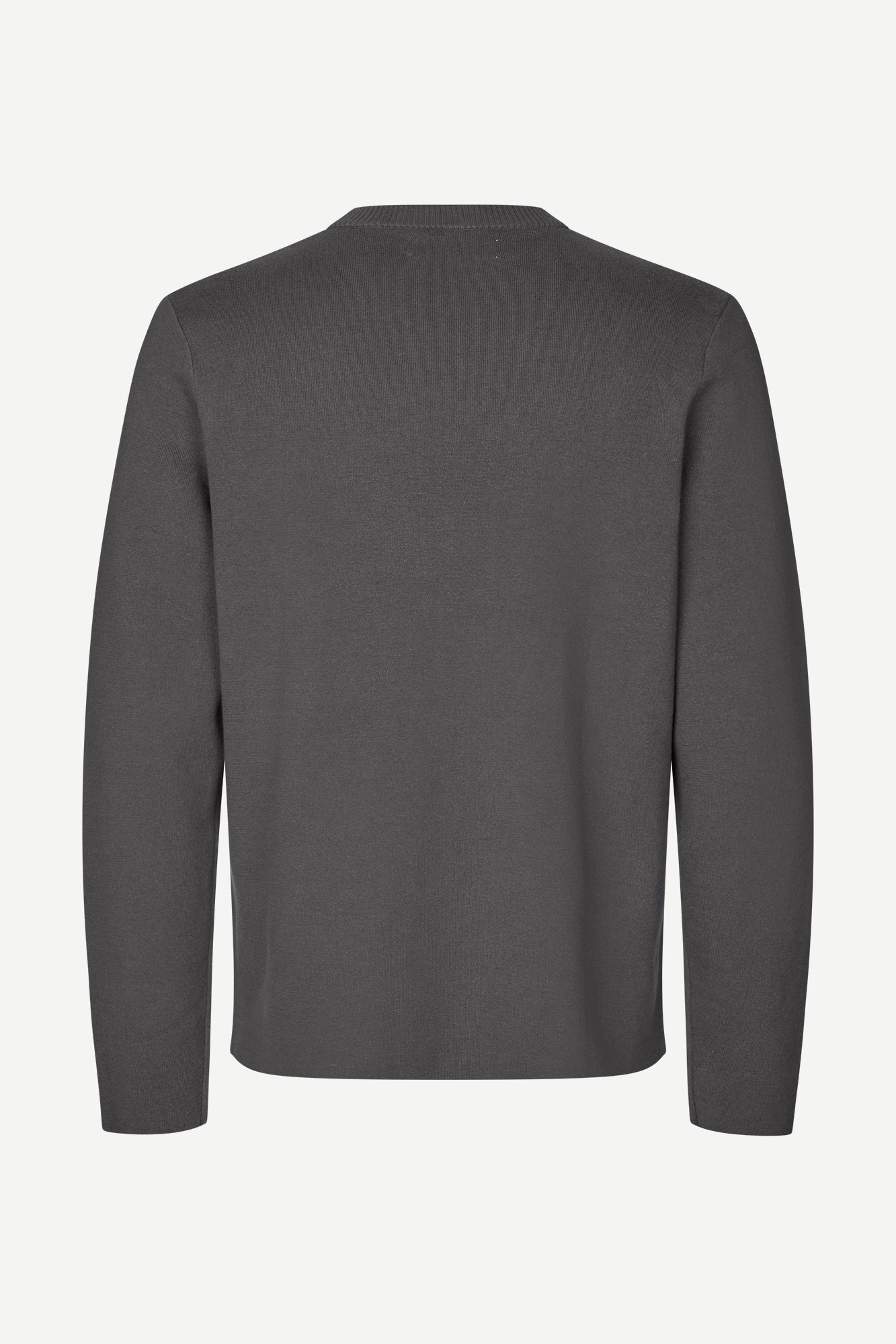 dark grey crew neck jumper from samsoe samsoe rear view