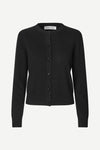 Black cashmere cardigan on a white background from Samsoe Samsoe