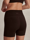 chocolate brown cycling shorts with high rise from varley rear view