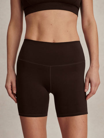 chocolate brown cycling shorts with high rise from varley