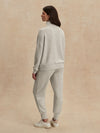 light grey marl half zip sweatshirt from varley rear view