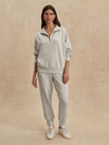 light grey marl half zip sweatshirt from varley model shot