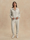 light grey marl half zip sweatshirt from varley model shot