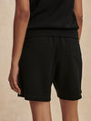 high rise black shorts with drawstring waist from varley rear view