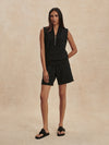 high rise black shorts with drawstring waist from varley model shot