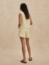 pale yellow soft shorts with elasticated waistband from varley rear view