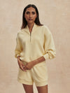 pale yellow jumper with half zip from varley