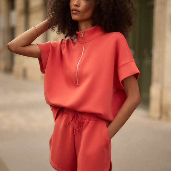 coral sweat pant shorts with drawstring waist from varley