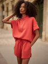 coral sweat pant shorts with drawstring waist from varley