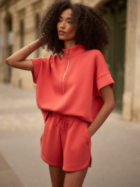 coral sweat pant shorts with drawstring waist from varley