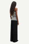 slight racerback tank top with black and white stripes from samsoe  rear view