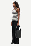 slight racerback tank top with black and white stripes from samsoe  side view