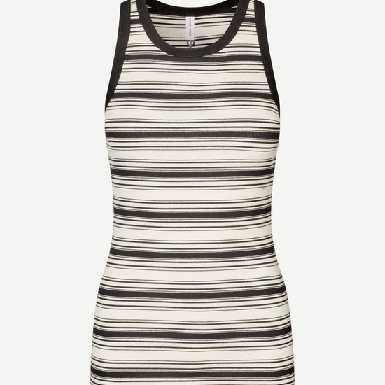 slight racerback tank top with black and white stripes from samsoe 