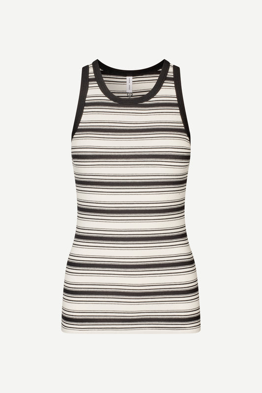 slight racerback tank top with black and white stripes from samsoe 