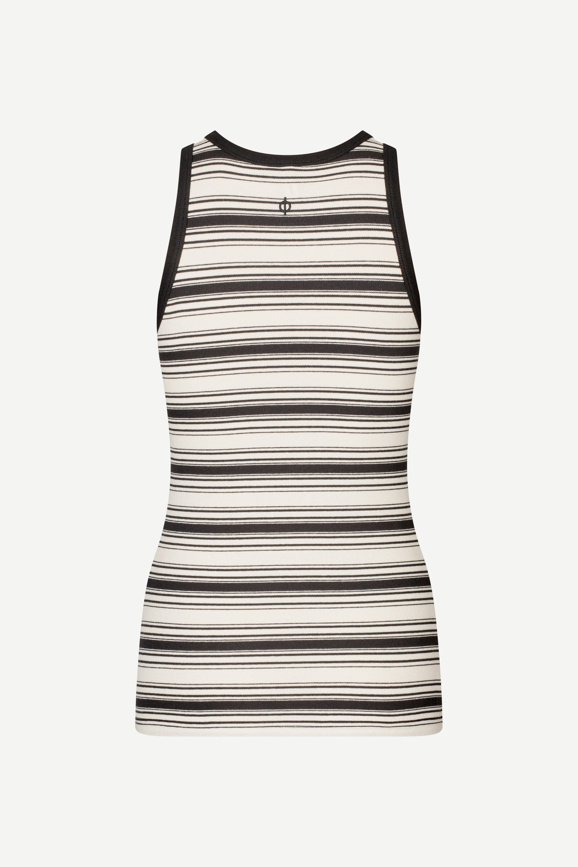 slight racerback tank top with black and white stripes from samsoe  rear view